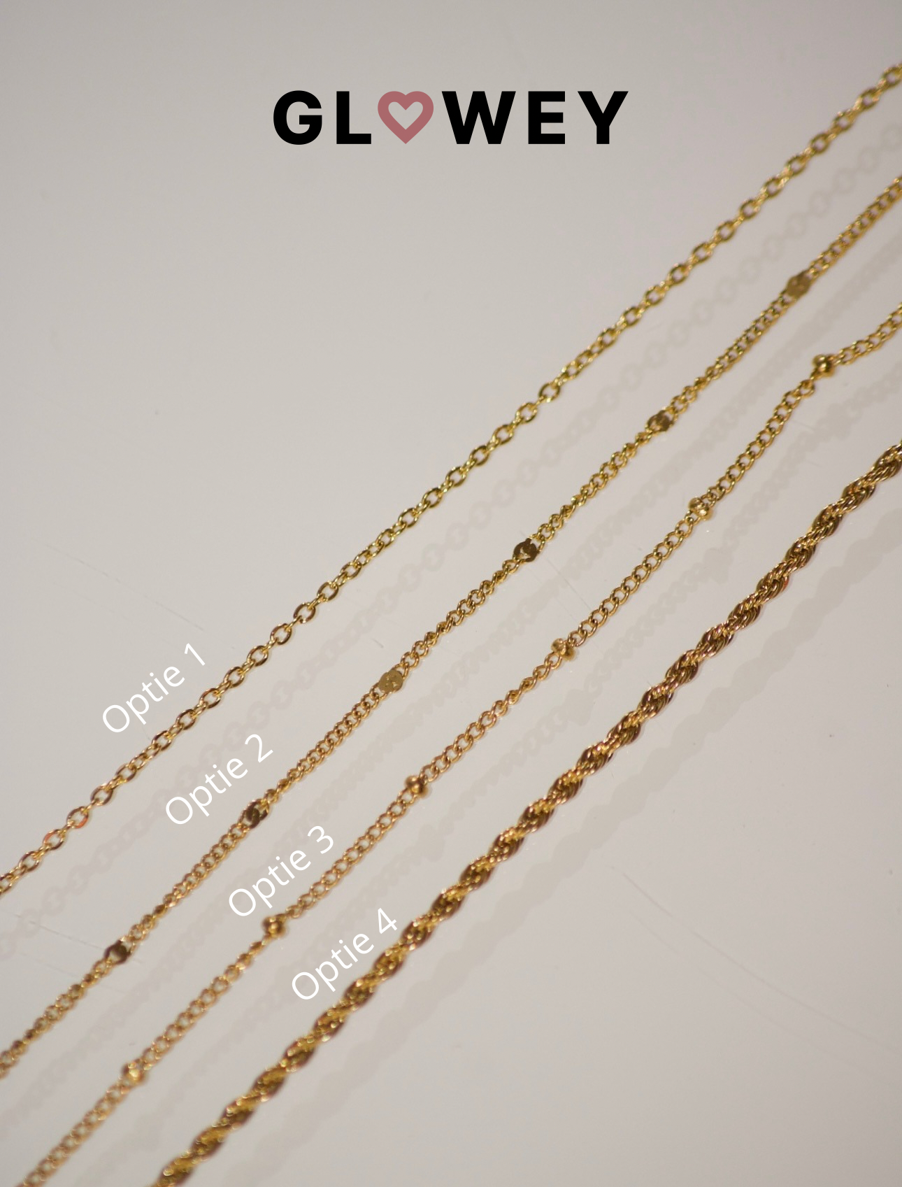 Glow Initial ketting ovaal