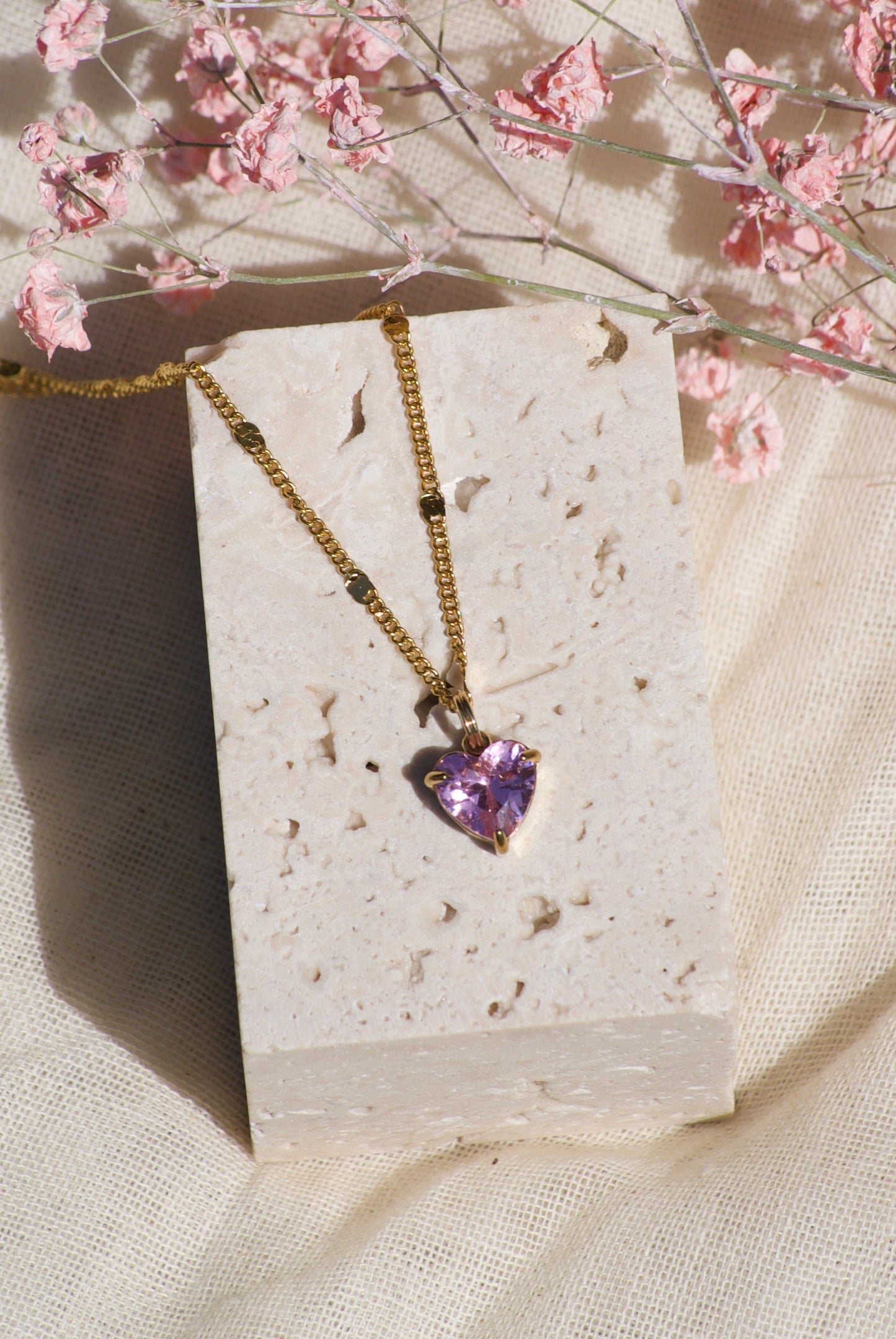Ketting hart roze
