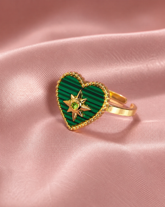 Groen Sterhart Ring