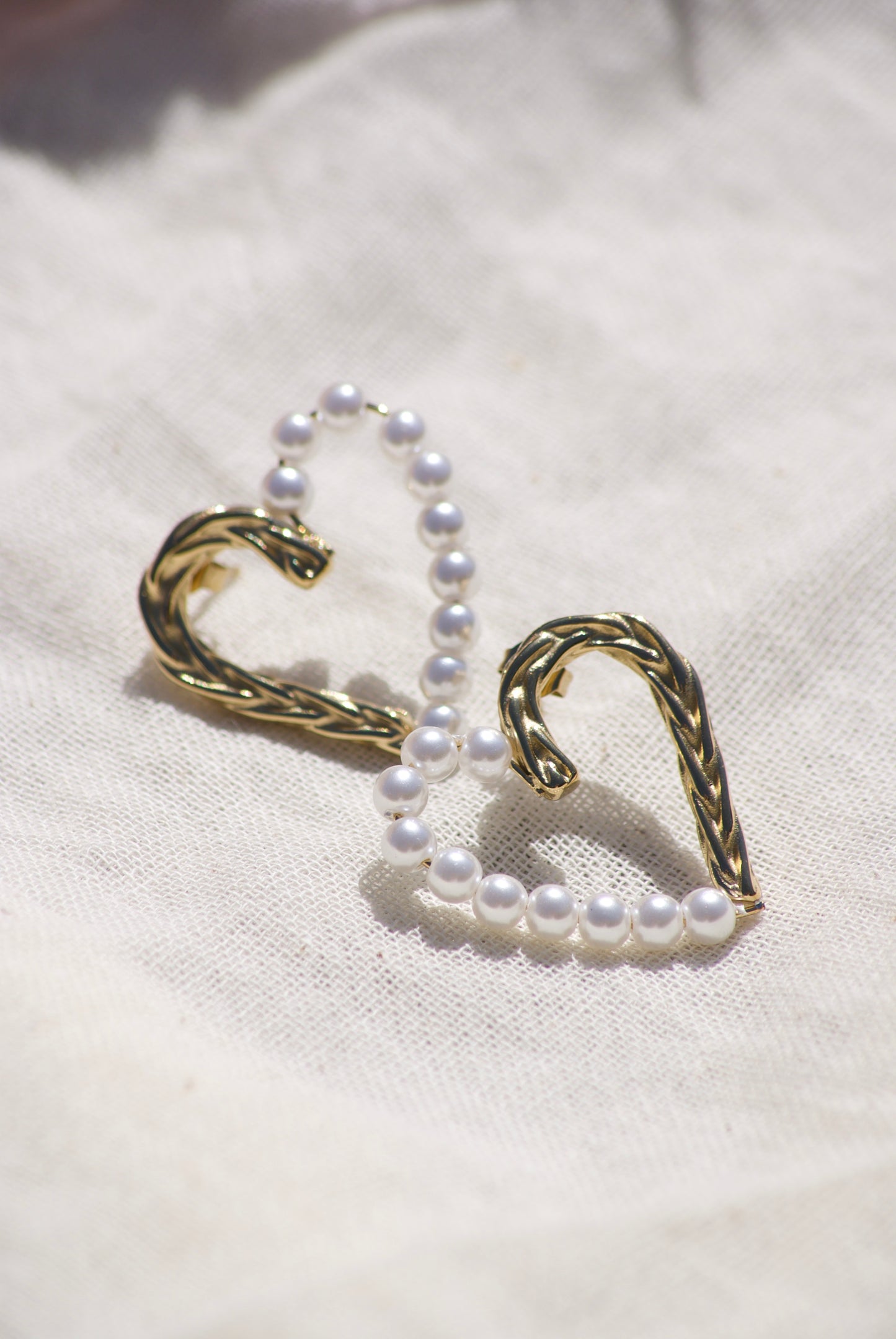 Pearl Heart Earrings