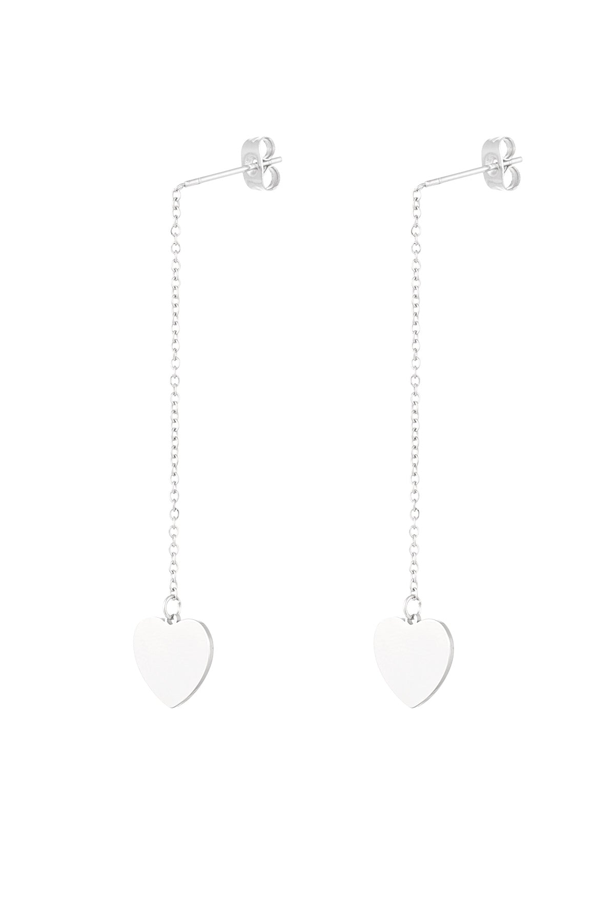 Lange hartjes oorbellen