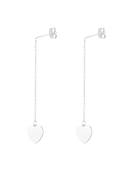 Lange hartjes oorbellen