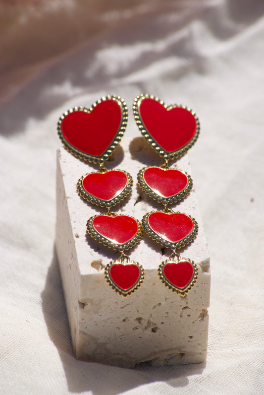 Heart Cascade Earrings