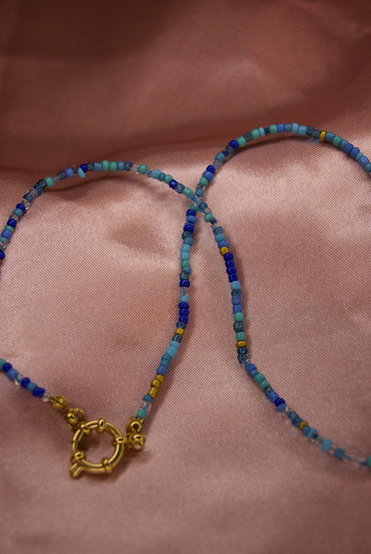 Charm ketting kralen blauw