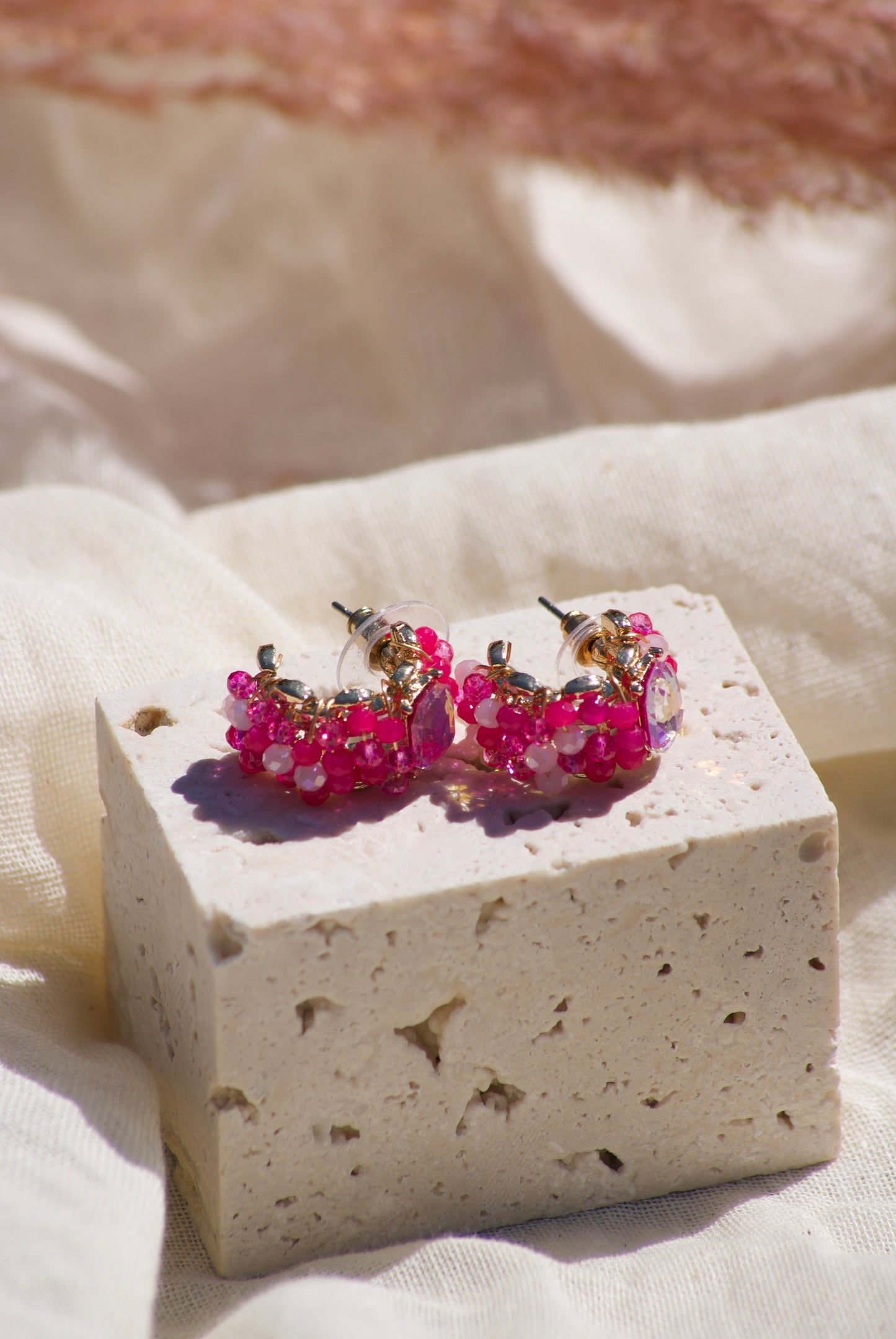 Pink Berry Hoops