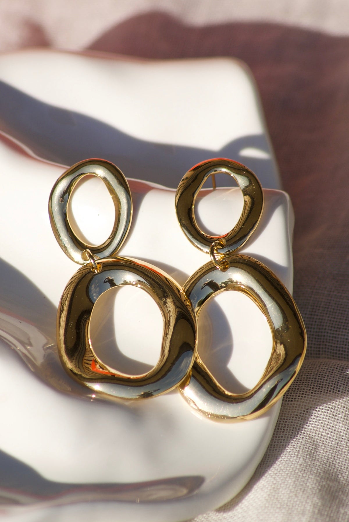 Dubbel oval oorbellen