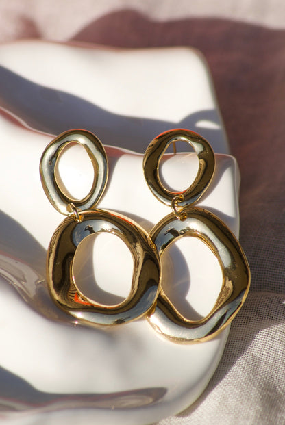 Dubbel oval oorbellen