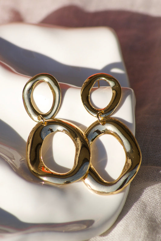 Dubbel oval oorbellen