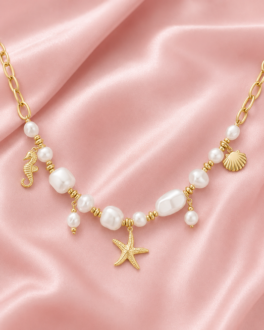 Oceaan bedel ketting parel