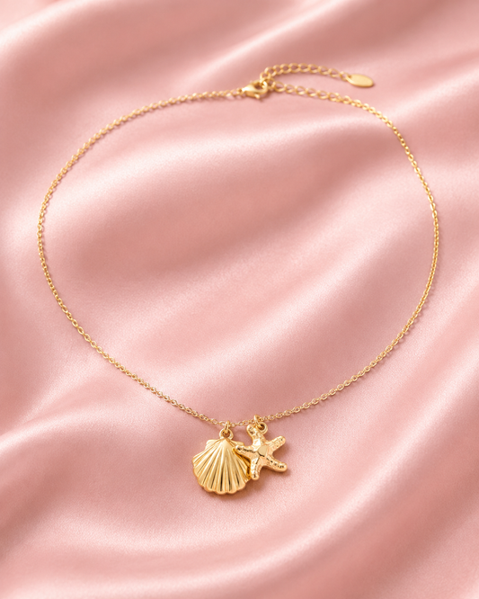Schelp en zeester ketting