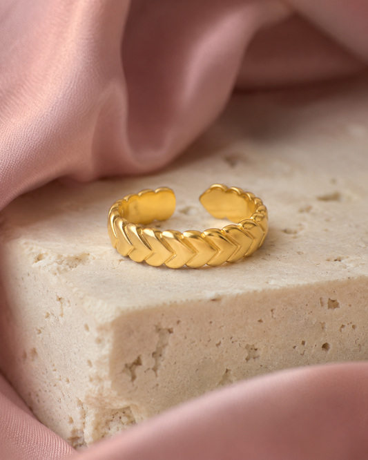 Hartjes geschakeld ring