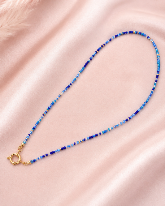 Charm ketting kralen blauw