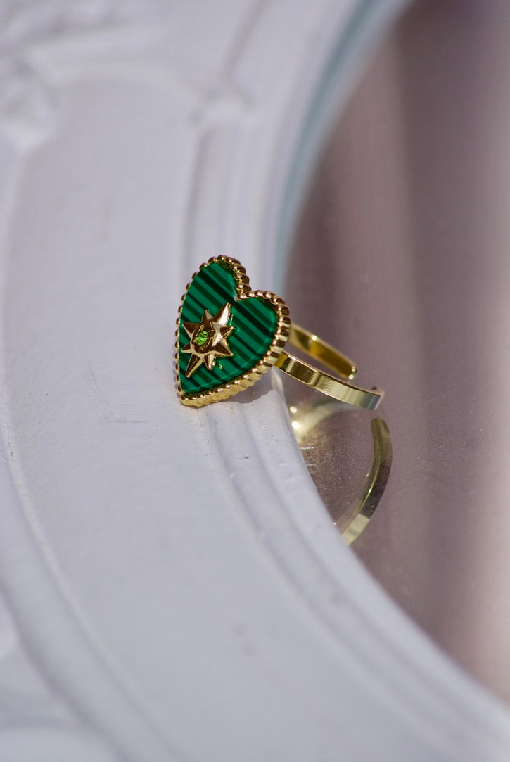 Groen Sterhart Ring