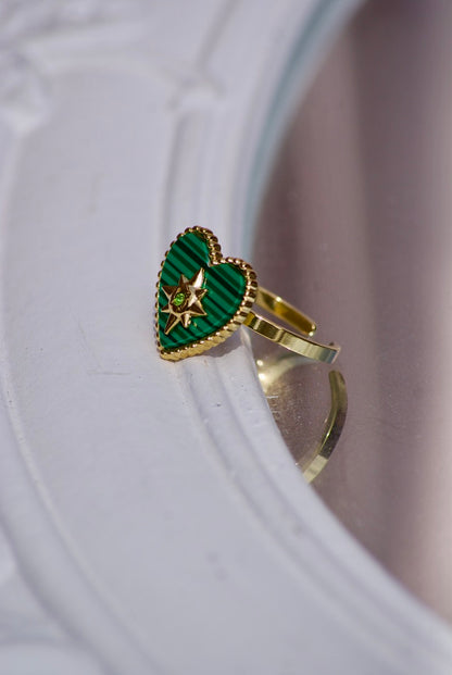 Groen Sterhart Ring