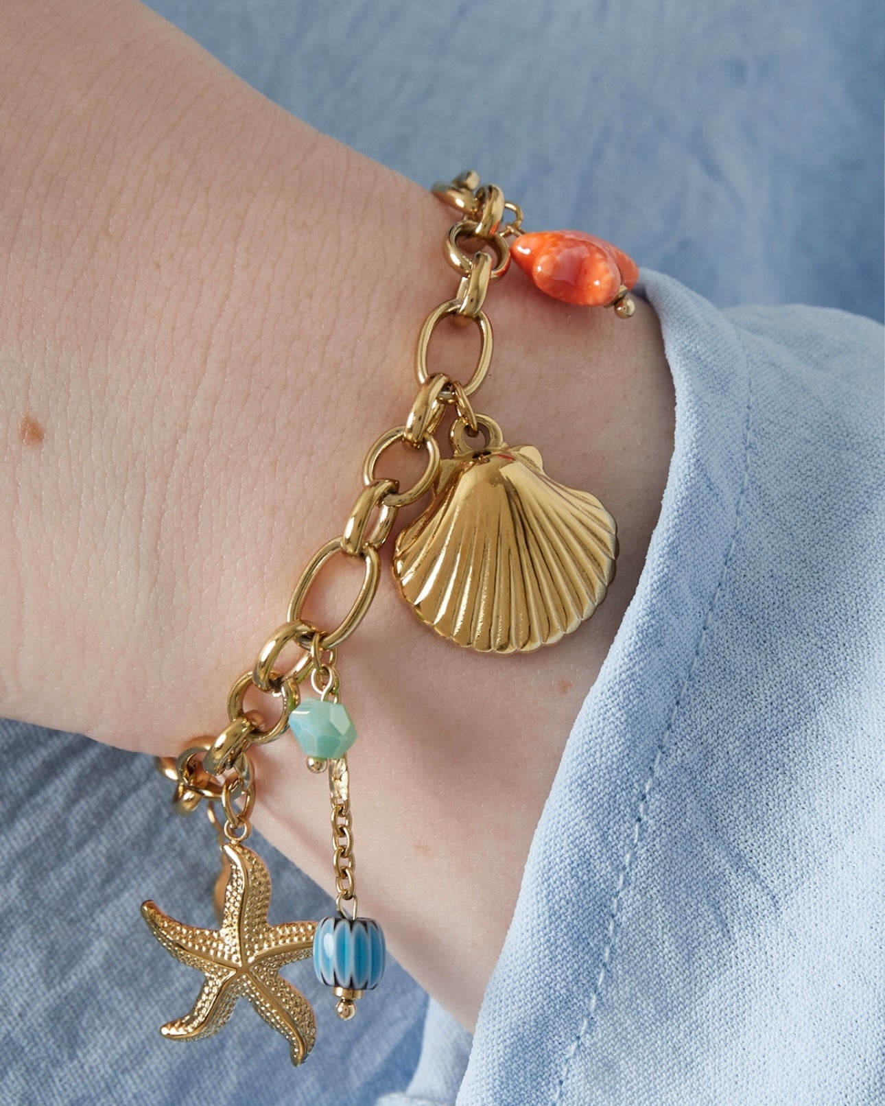 Bedelarmband zeebedels